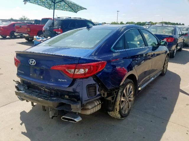 5NPE34AF3GH326511 - 2016 HYUNDAI SONATA SPO BLUE photo 4