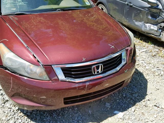 1HGCP26838A068446 - 2008 HONDA ACCORD EXL BURGUNDY photo 9