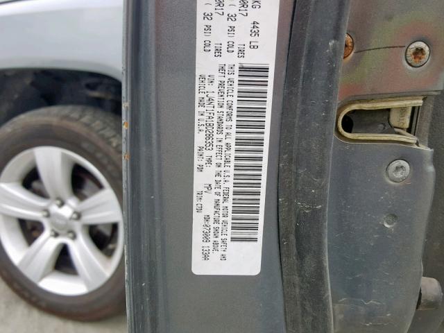 1J4NT1FA1BD286353 - 2011 JEEP COMPASS SP ნაცრისფერი ფოტო 10