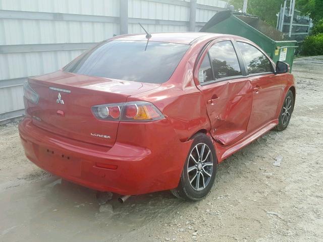 JA32U2FU6HU008657 - 2017 MITSUBISHI LANCER ES RED photo 4