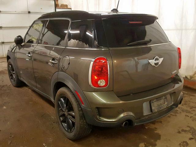 WMWZC5C59BWL53546 - 2011 MINI COOPER S C GRAY photo 3