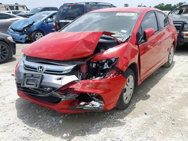 JHMZE2H58ES001671 - 2014 HONDA INSIGHT LX RED photo 2