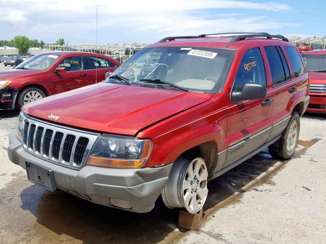 1J4GW48S71C726295 - 2001 JEEP GRAND CHER RED photo 2