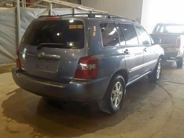 JTEDP21A740009103 - 2004 TOYOTA HIGHLANDER BLUE photo 4