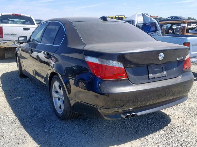 WBANA53565B863031 - 2005 BMW 525 I BLACK photo 3