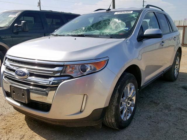 2FMDK3JC4EBA62136 - 2014 FORD EDGE SEL SILVER photo 2