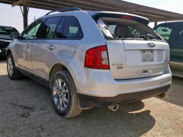 2FMDK3JC4EBA62136 - 2014 FORD EDGE SEL SILVER photo 3