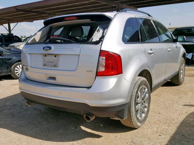 2FMDK3JC4EBA62136 - 2014 FORD EDGE SEL SILVER photo 4