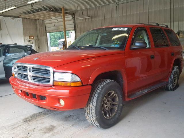 1B4HS48N72F108360 - 2002 DODGE DURANGO SL RED photo 2