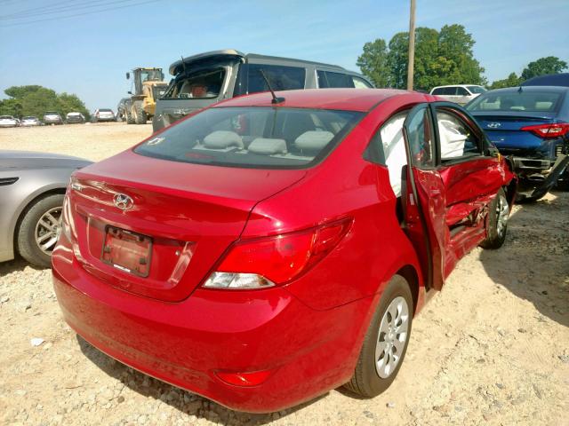 KMHCT4AE6GU063429 - 2016 HYUNDAI ACCENT SE RED photo 4