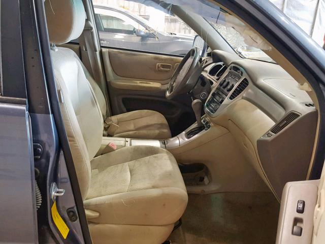 JTEGD21A270167455 - 2007 TOYOTA HIGHLANDER BLUE photo 5