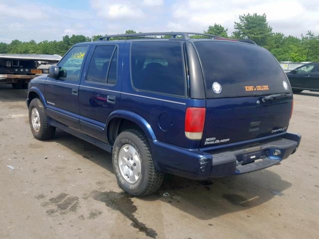 1GNDT13W612170665 - 2001 CHEVROLET BLAZER BLUE photo 3