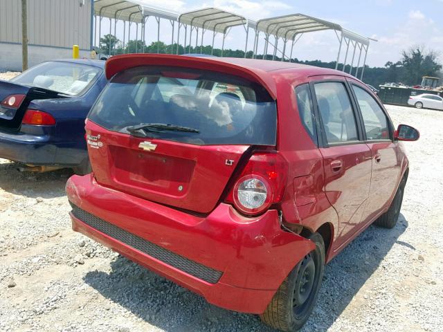 KL1TG6DE9BB171555 - 2011 CHEVROLET AVEO LT RED photo 4