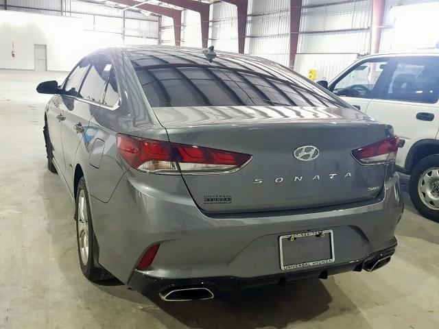 5NPE34AF2JH719259 - 2018 HYUNDAI SONATA SPO GRAY photo 3