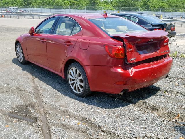 JTHCK262282023824 - 2008 LEXUS IS 250 RED photo 3