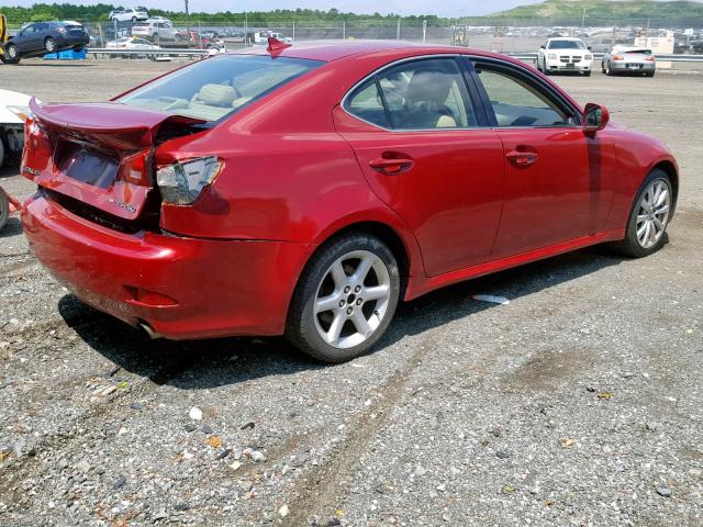 JTHCK262282023824 - 2008 LEXUS IS 250 RED photo 4