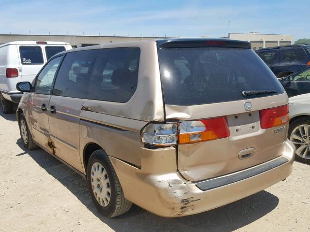 2HKRL18542H518154 - 2002 HONDA ODYSSEY LX GOLD photo 3