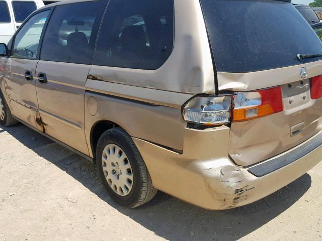 2HKRL18542H518154 - 2002 HONDA ODYSSEY LX GOLD photo 9