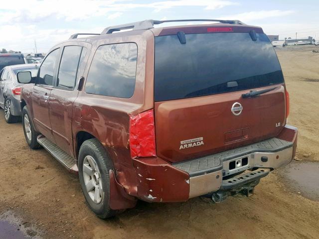 5N1AA08BX4N706761 - 2004 NISSAN ARMADA SE BROWN photo 3