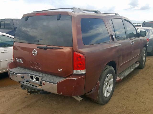 5N1AA08BX4N706761 - 2004 NISSAN ARMADA SE BROWN photo 4