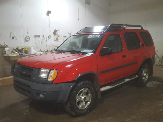 5N1ED28Y4YC541297 - 2000 NISSAN XTERRA XE RED photo 2