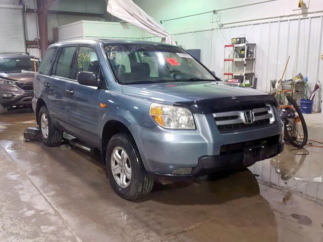 2HKYF18176H523046 - 2006 HONDA PILOT LX BLUE photo 1