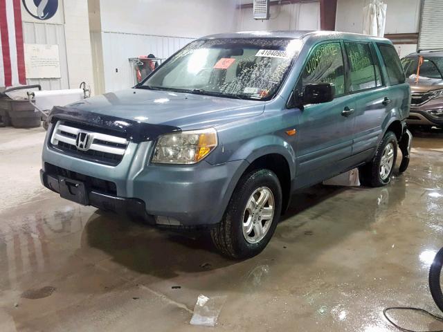 2HKYF18176H523046 - 2006 HONDA PILOT LX BLUE photo 2