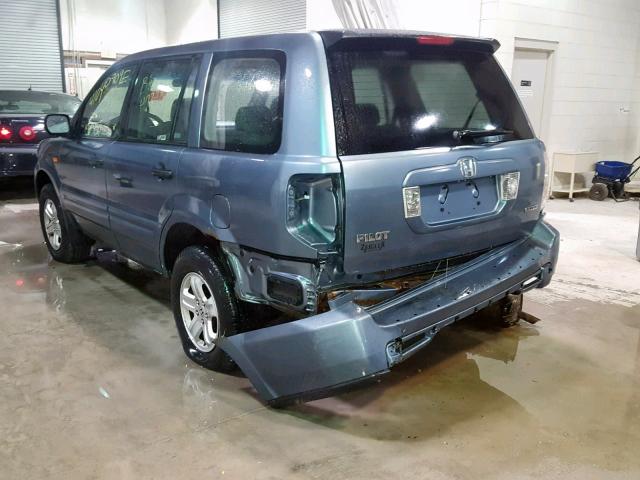 2HKYF18176H523046 - 2006 HONDA PILOT LX BLUE photo 3