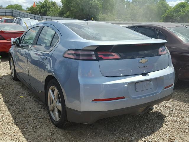 1G1RD6E4XDU126075 - 2013 CHEVROLET VOLT BLUE photo 3