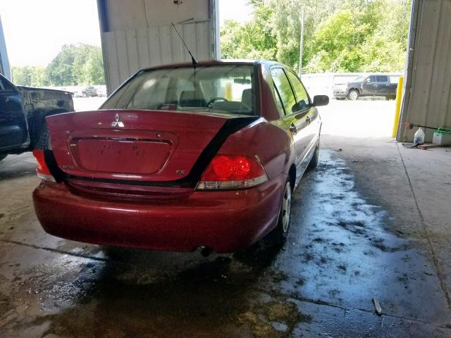 JA3AJ26E14U013000 - 2004 MITSUBISHI LANCER ES RED photo 4