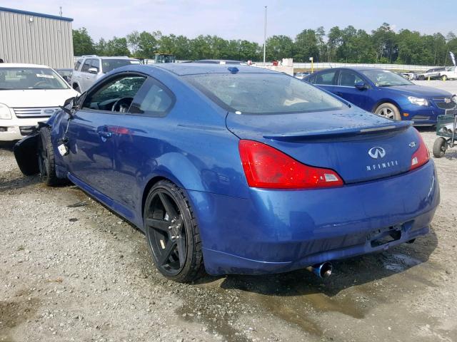 JNKCV64E48M120541 - 2008 INFINITI G37 BASE BLUE photo 3