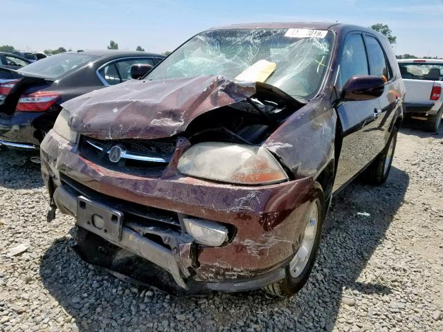 2HNYD18251H508409 - 2001 ACURA MDX BURGUNDY photo 2