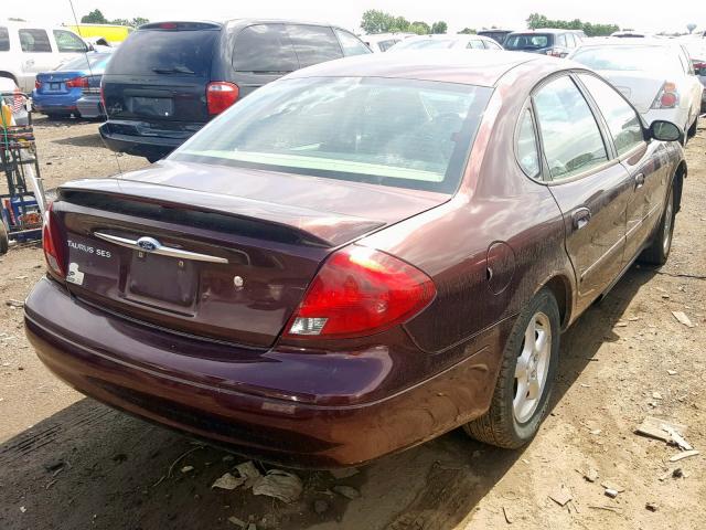 1FAFP55S61G117822 - 2001 FORD TAURUS SES BURGUNDY photo 4