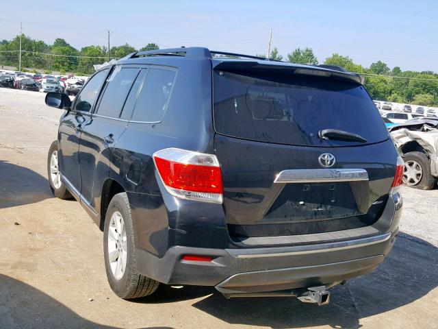 5TDBK3EH4BS086142 - 2011 TOYOTA HIGHLANDER BLACK photo 3