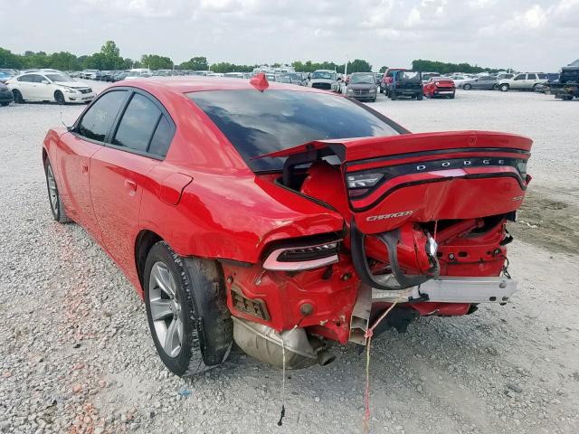 2C3CDXHG1HH575134 - 2017 DODGE CHARGER SX RED photo 3