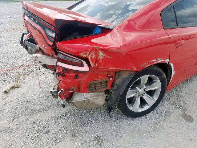 2C3CDXHG1HH575134 - 2017 DODGE CHARGER SX RED photo 9