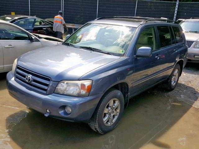 JTEEP21AX40036655 - 2004 TOYOTA HIGHLANDER BLUE photo 2