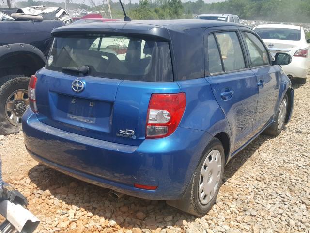 JTKKUPB44D1037843 - 2013 TOYOTA SCION XD BLUE photo 4