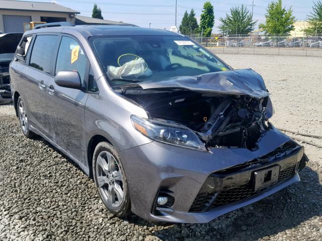 5TDXZ3DC7JS943172 - 2018 TOYOTA SIENNA SE GRAY photo 1