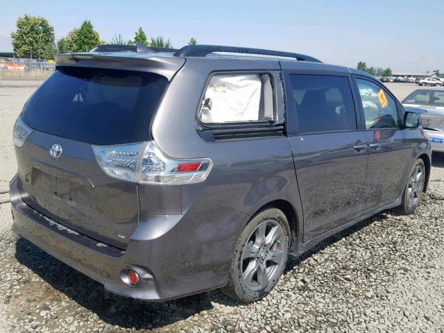 5TDXZ3DC7JS943172 - 2018 TOYOTA SIENNA SE GRAY photo 4