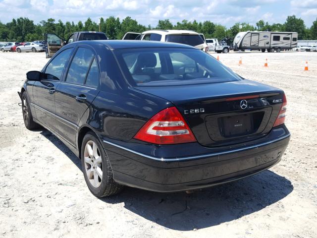 WDBRF92H27F934230 - 2007 MERCEDES-BENZ C 280 4MAT BLACK photo 3