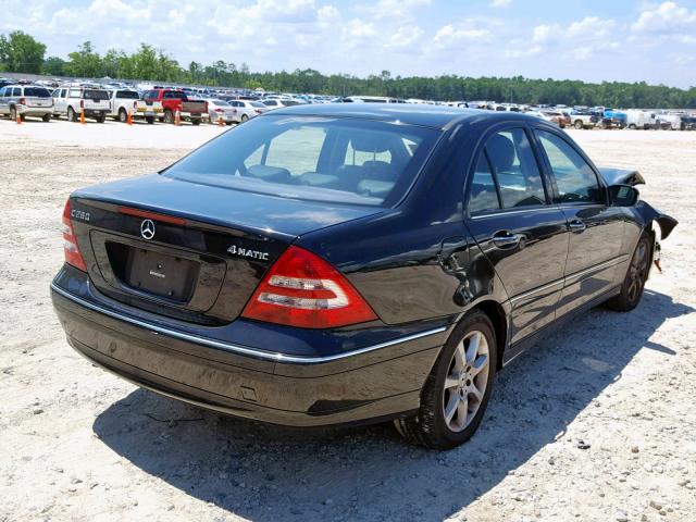 WDBRF92H27F934230 - 2007 MERCEDES-BENZ C 280 4MAT BLACK photo 4