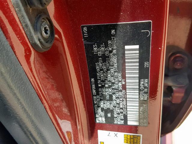 JTLKT324864122709 - 2006 TOYOTA SCION XB 红色 照片 10