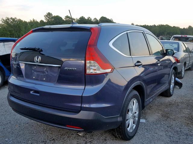 JHLRM4H79CC005482 - 2012 HONDA CR-V EXL BLUE photo 4