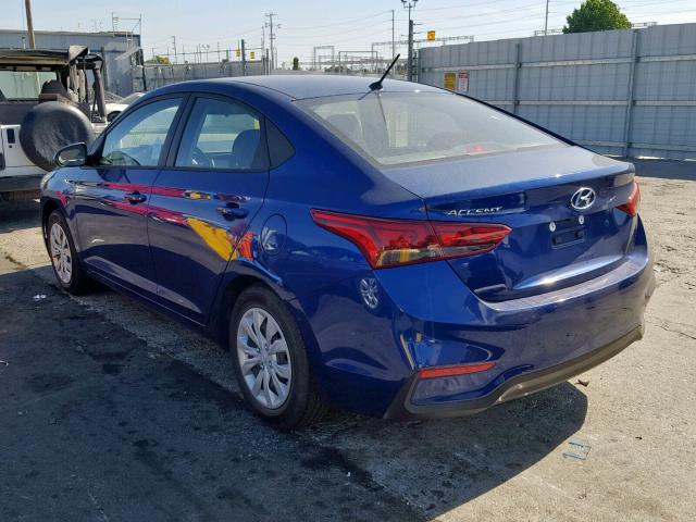 3KPC24A39KE059629 - 2019 HYUNDAI ACCENT SE BLUE photo 3