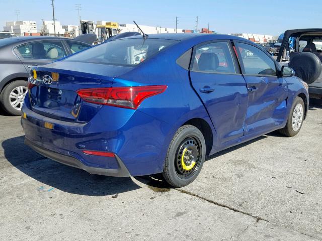 3KPC24A39KE059629 - 2019 HYUNDAI ACCENT SE BLUE photo 4