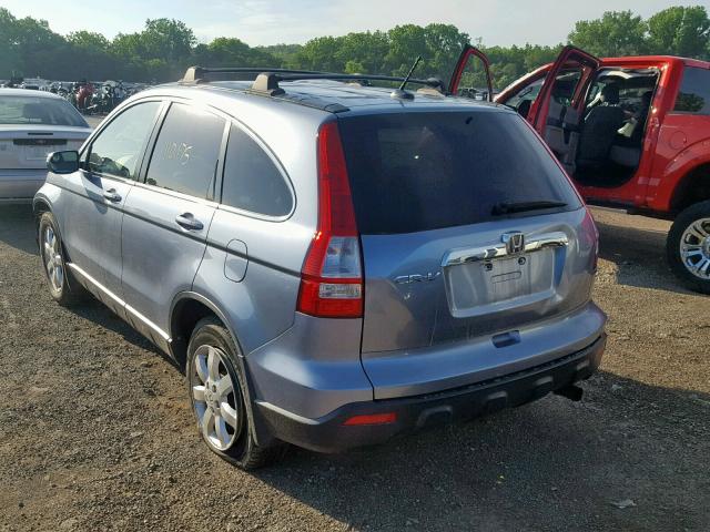 JHLRE48768C030196 - 2008 HONDA CR-V EXL BLUE photo 3