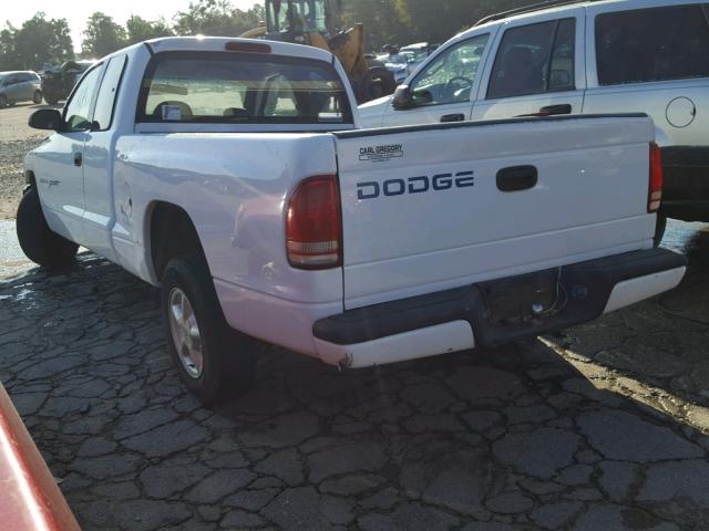 1B7GL22X4YS565167 - 2000 DODGE DAKOTA WHITE photo 3