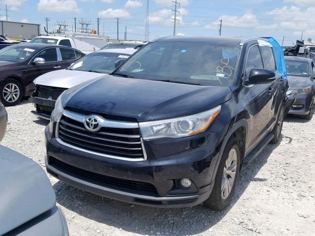 5TDKKRFH0FS090714 - 2015 TOYOTA HIGHLANDER BLACK photo 2