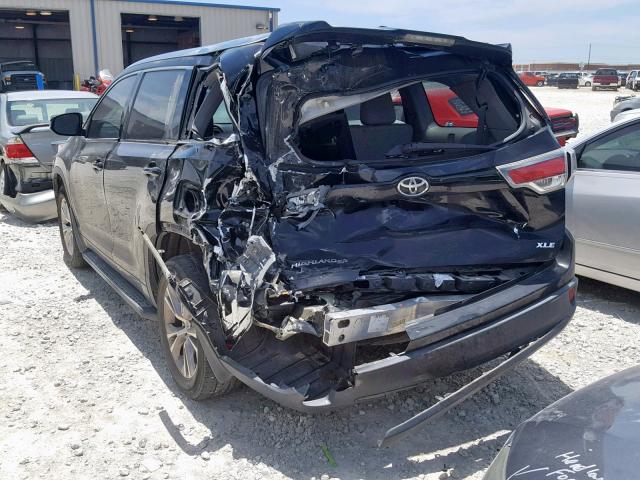 5TDKKRFH0FS090714 - 2015 TOYOTA HIGHLANDER BLACK photo 3